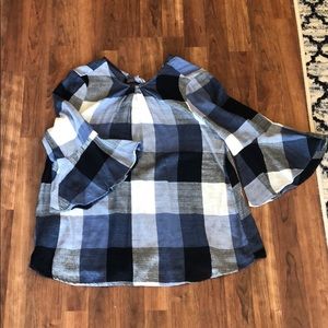 Blue plaid picnic shirt